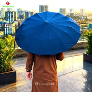 Premium 16-Rib StrongGuard Umbrella - Navy Blue
